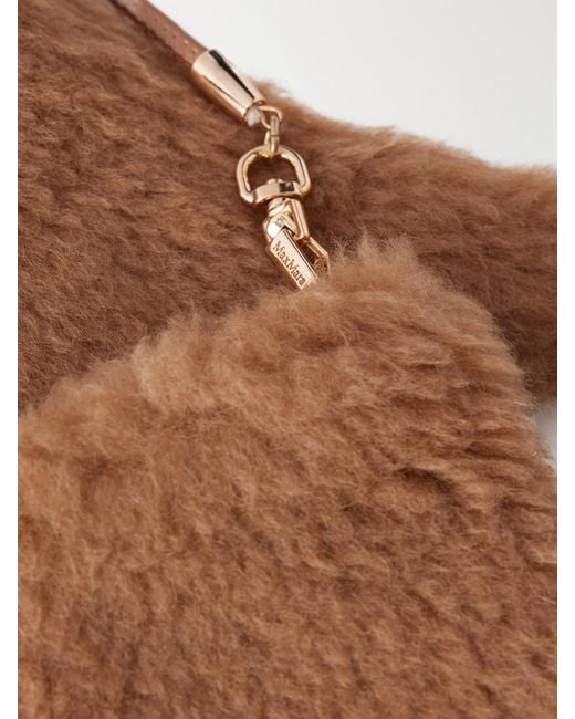 Max Mara White Ombrat2 Camel Wool And Silk-Blend Gloves