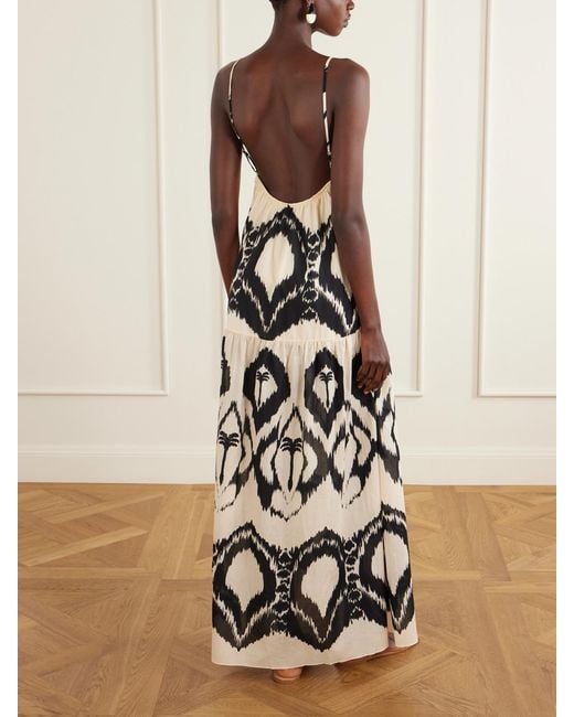 Johanna Ortiz White Zea Palm Printed Cotton-Poplin Maxi Dress