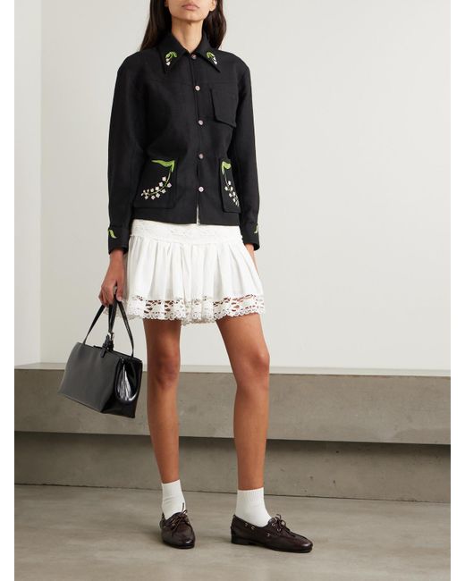 Alix Of Bohemia Black Jude Embroidered Wool-Twill Jacket