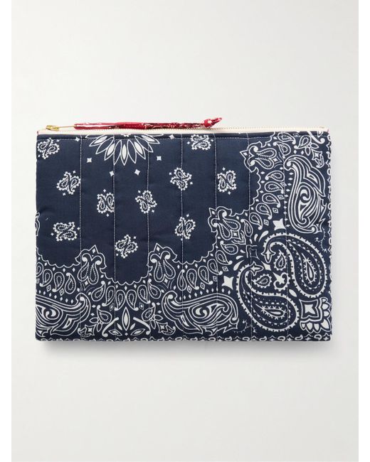Call it By Your Name Blue Beutel Aus Gesteppter Baumwolle Mit Bandana-Print Und Stickerei