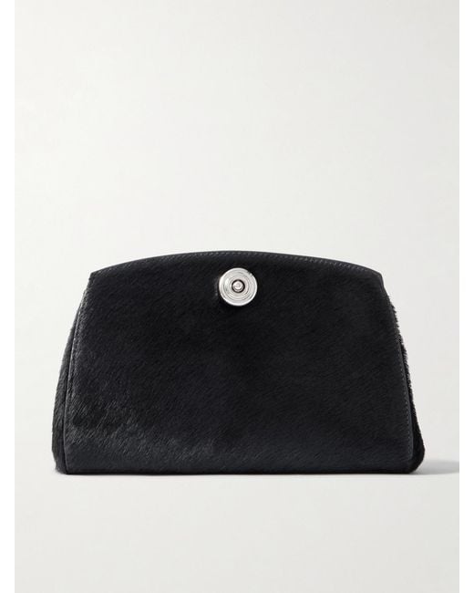 Liffner Black Calf-Hair Clutch