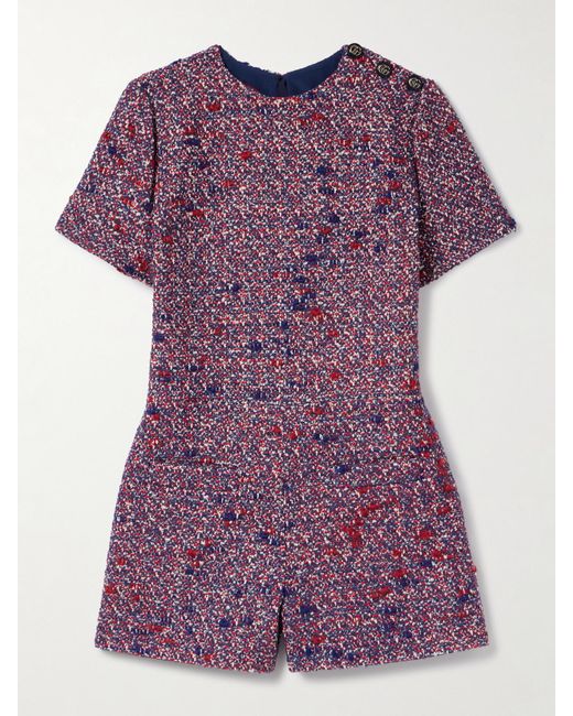 Gucci Purple Playsuit Aus Bouclé-Tweed Aus Einer Wollmischung