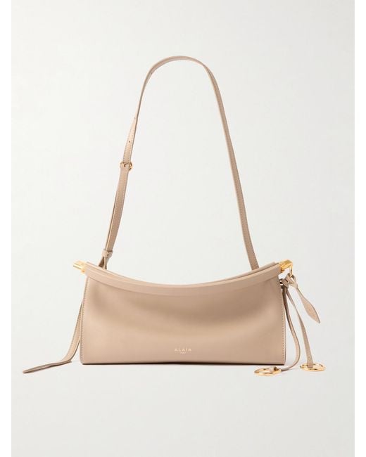 Alaïa Natural Le Click E/W Small Leather Shoulder Bag