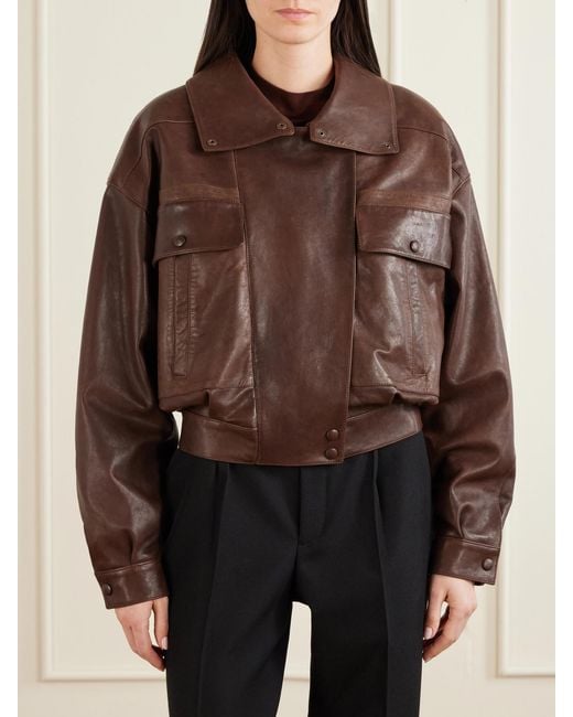 Saint Laurent Brown Leather Jacket