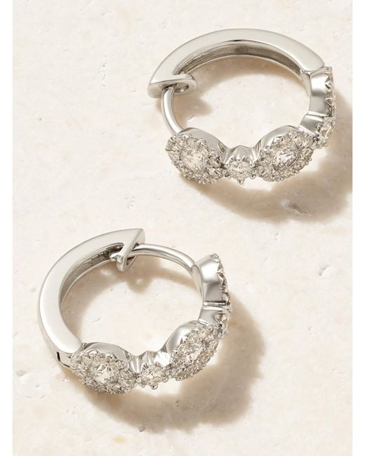 David Morris Natural Triolette 18-Karat Diamond Hoop Earrings
