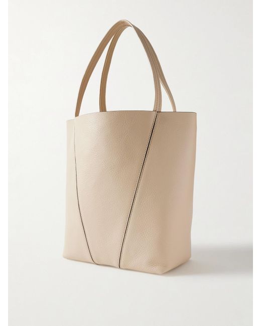 Chloé Natural Spin Embellished Textured-Leather Tote
