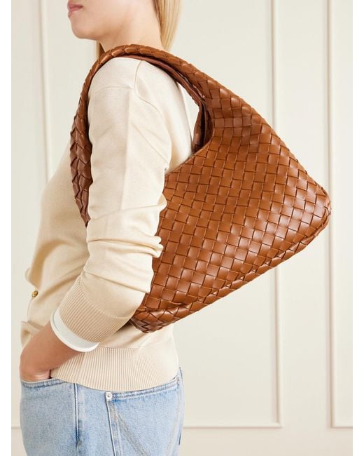 Bottega Veneta Brown Campana Large Intrecciato Leather Shoulder Bag
