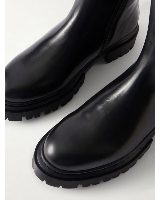 Staud Black Henry Leather Knee Boots