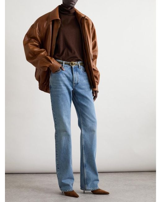 Saint Laurent Brown Rollkragenpullover Aus Einer Mischung Aus Wolle, Kaschmir Und Seide