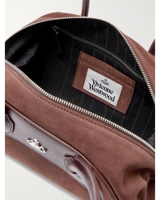 Vivienne Westwood Brown Shirley Kleine Schultertasche Aus Veloursleder Mit Lederbesätzen