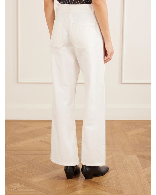 Nili Lotan White Megan Straight-Leg Jeans