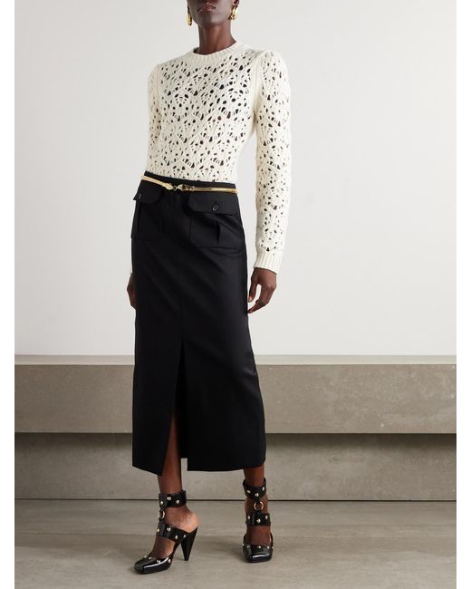 Chloé Natural Open-Knit Wool Sweater