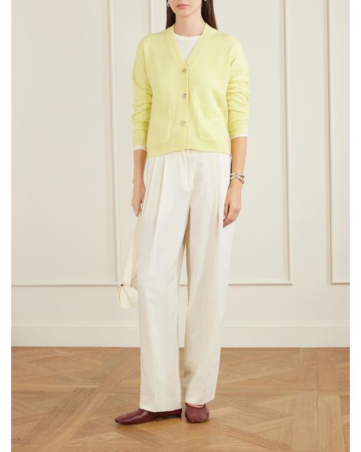 Allude Yellow Cashmere Cardigan
