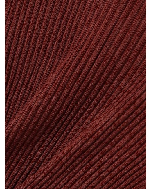 Gabriela Hearst Red Peppe Ribbed Cashmere And Silk-Blend Turtleneck Sweater