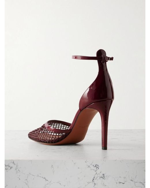 Alaïa Red 90 Pumps Aus Netzmaterial Und Lackleder