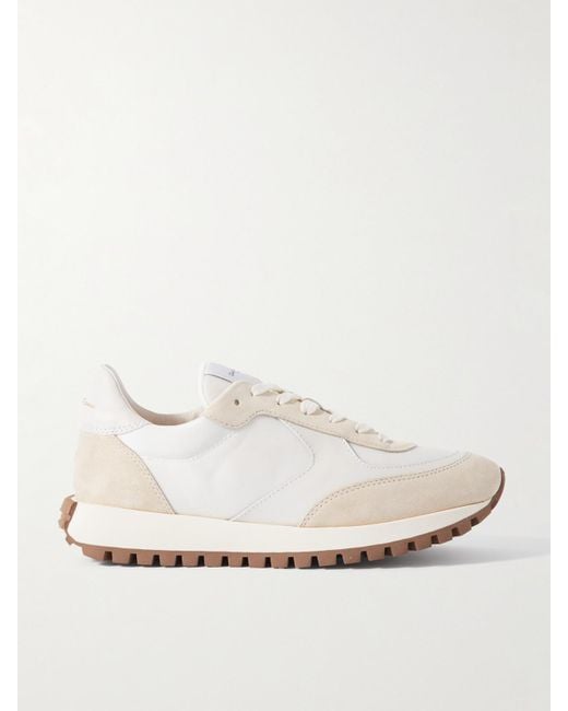 Gianvito Rossi Natural Gravel Suede, Leather And Shell Sneakers
