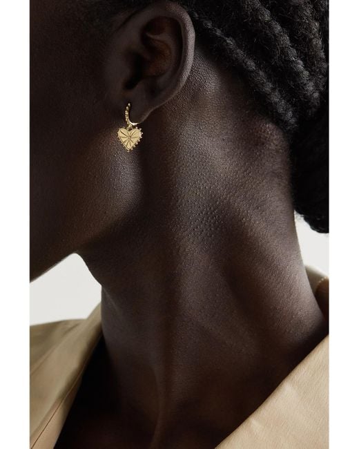 Marlo Laz Natural Agape 14-Karat Diamond Hoop Earrings