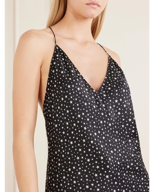 Nili Lotan Black Emile Printed Silk Camisole