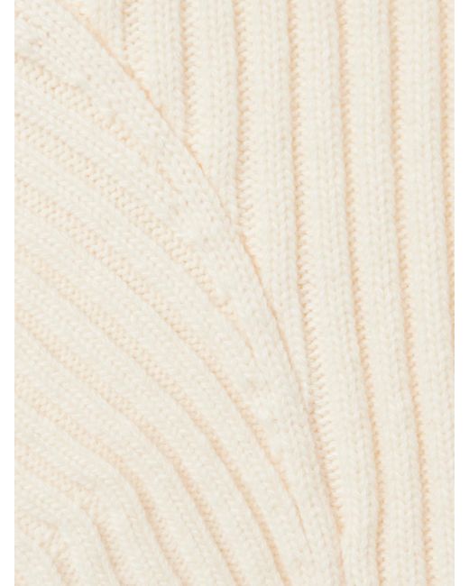 Jean Paul Gaultier Natural Minikleid Aus Gerippter Wolle Mit Mesh-Einsätzen