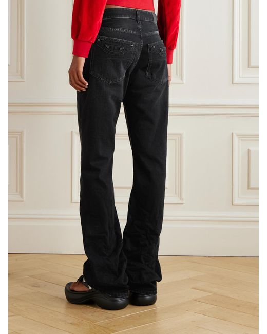 Balenciaga Black City Studded Low-Rise Straight-Leg Jeans