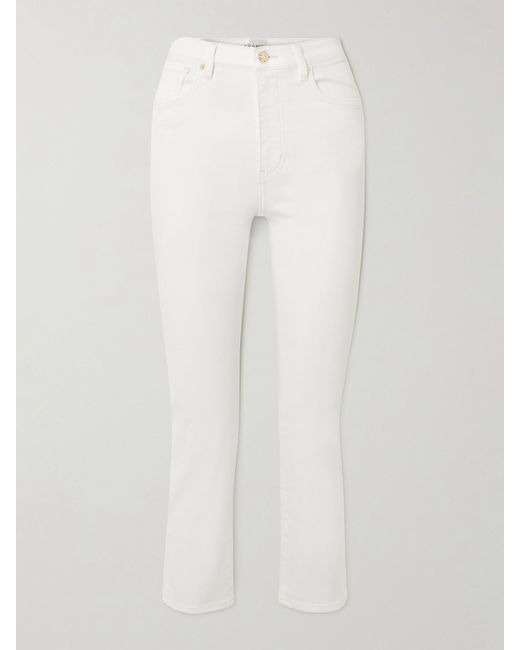 FRAME White The Pencil Verkürzte, Hoch Sitzende Jeans Mit Schmalem Bein