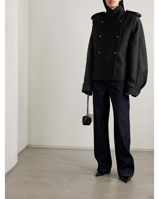 Khaite Black Dean Double-Breasted Wool Jacket