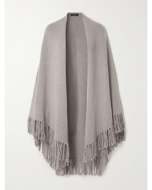 arch4 Gray Fringed Cashmere Wrap