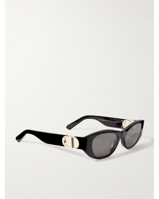 Dior Black 30Montaigne S9U Oval-Frame Acetate Sunglasses