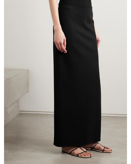 Khaite Black Lilth Crepe-Jersey Maxi Skirt
