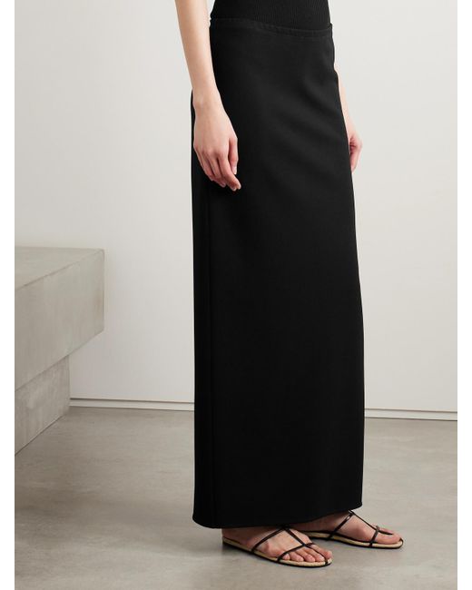 Khaite Black Lilth Crepe-Jersey Maxi Skirt
