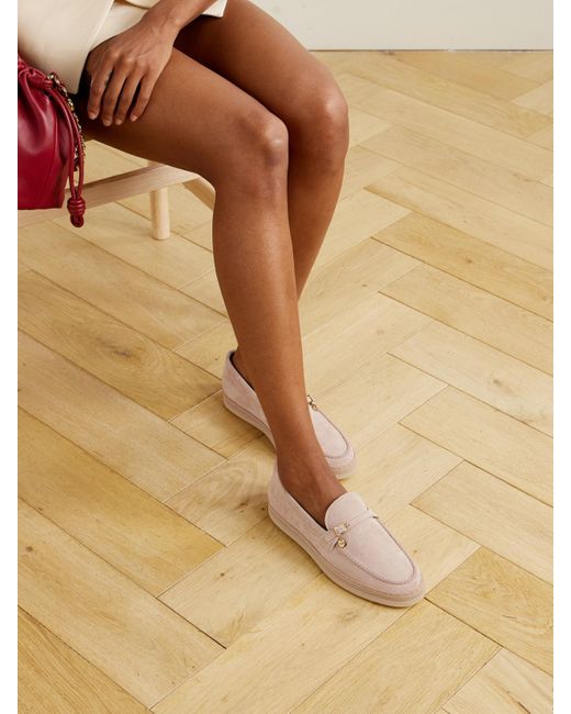 Mocassins En Daim À Finitions En Raphia Tod's en coloris Natural