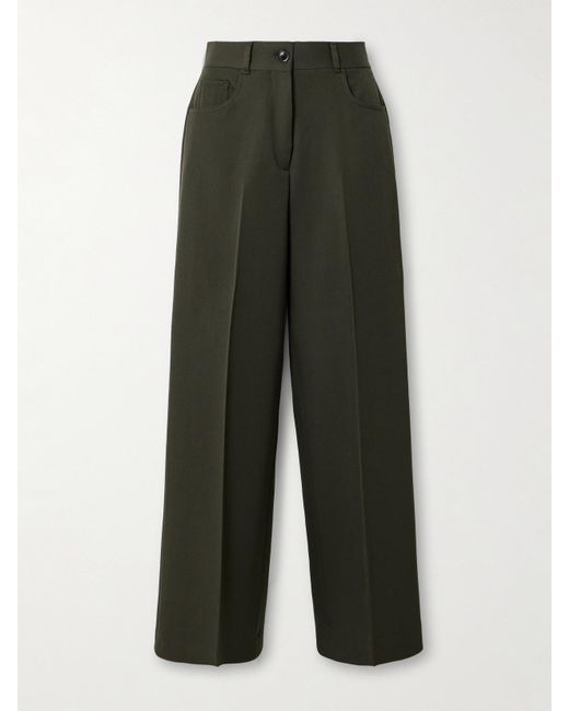 James Purdey & Sons Green Seymour Pleated Wool-Twill Wide-Leg Pants