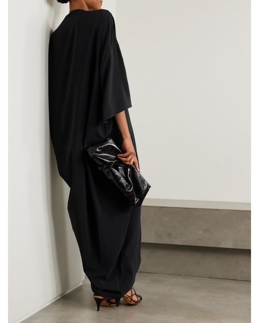 Rick Owens Blue Tommykite Asymmetric Draped Crepe Gown