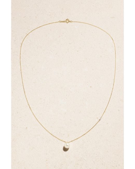 Mizuki Natural 14-Karat, Pearl And Diamond Necklace