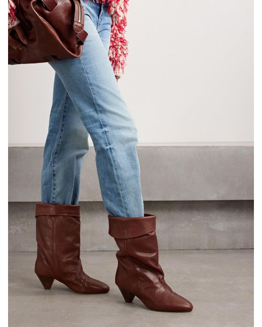 Isabel Marant Brown Dalby Stiefel Aus Leder