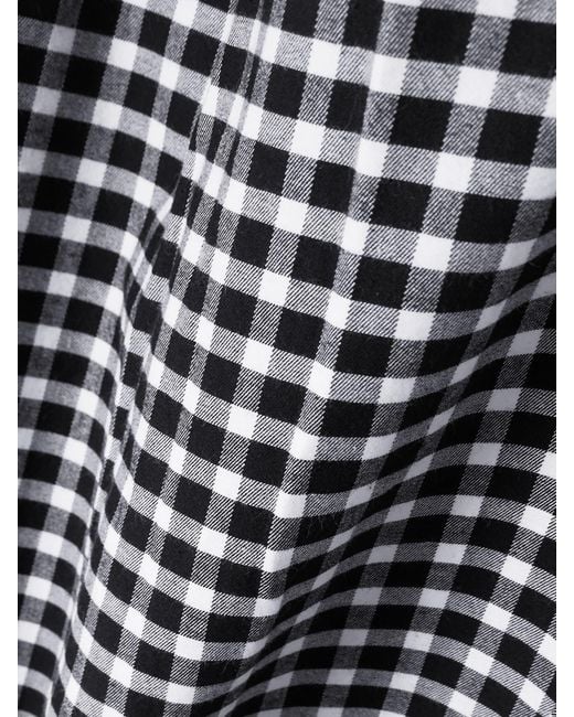 Posse White Chiara Checked Cotton-Blend Halterneck Midi Dress