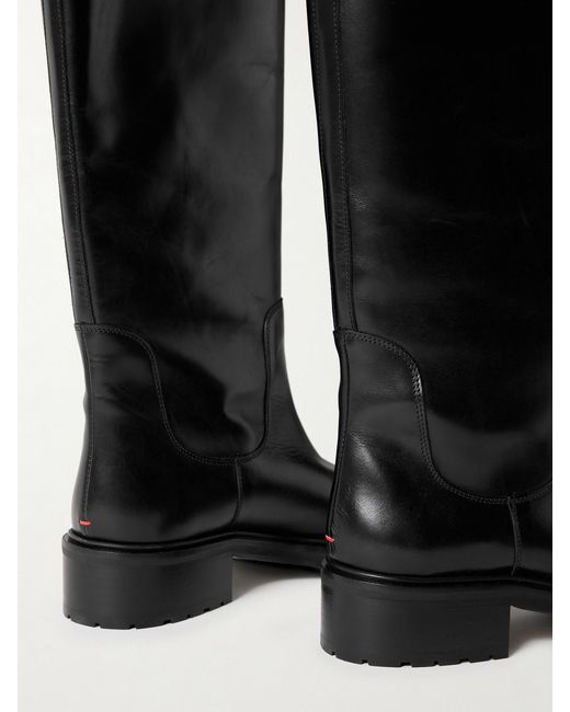 Aeyde Black Henry Leather Knee Boots