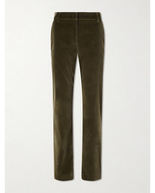 LaDoubleJ Green Velvet Straight-Leg Pants