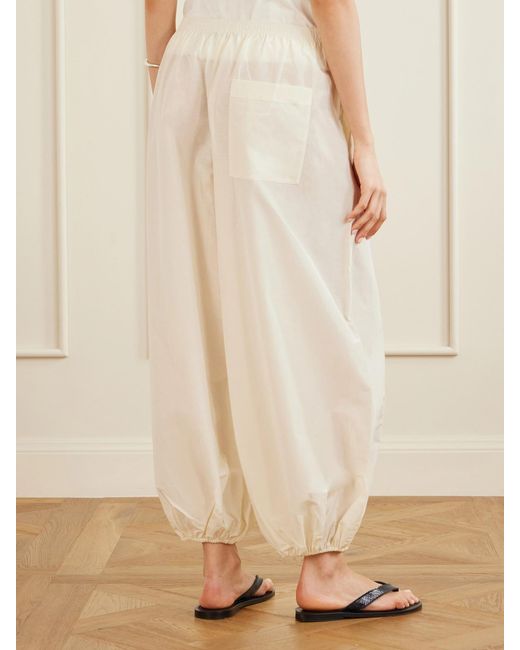 Loulou de Saison White Almaya Cotton And Silk-Blend Balloon Pants