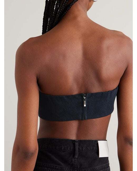 Agolde Blue Maria Mcmanus Organic And Recycled-Denim Bandeau Top