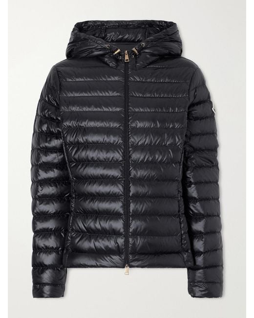 Moncler Black Igelhood Hooded Quilted Shell Down Jacket