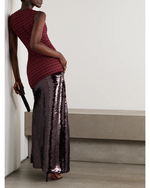 ‎Dima Ayad Purple Sequined Lace Gown