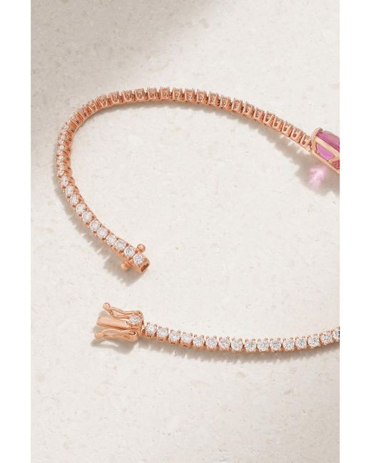 Anita Ko Natural Hepburn 18-Karat Rose, Sapphire And Diamond Bracelet