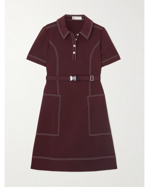 Tory Sport Red Minikleid Aus Jersey Mit Gürtel