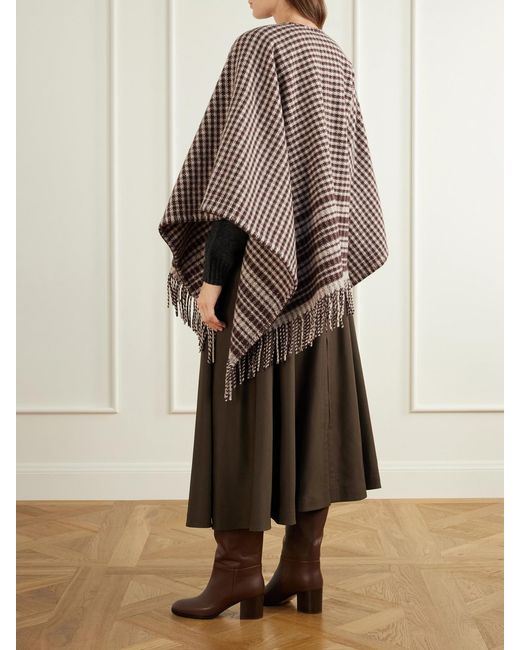 James Purdey & Sons Red Sheperd's Checked Wool Poncho