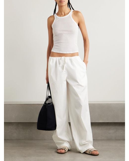 Skims White Hose Mit Weitem Bein Aus Popeline Aus Einer Baumwollmischung – Snow