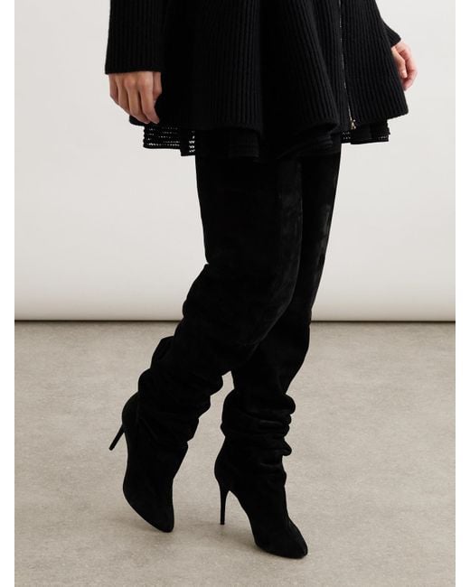 Alaïa Black Suede Over-The-Knee Boots