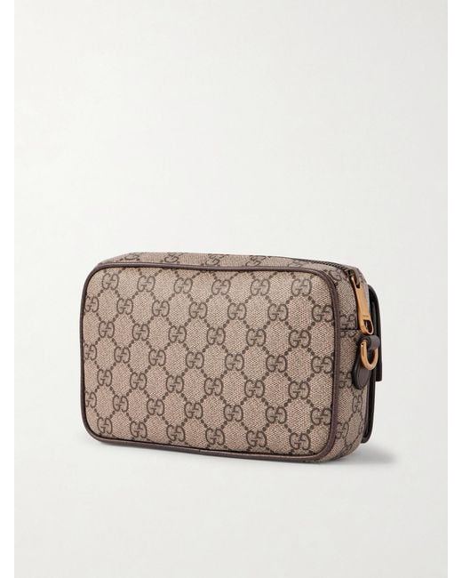 Gucci Natural Ophidia Mini Leather-Trimmed Printed Coated-Canvas Messenger Bag