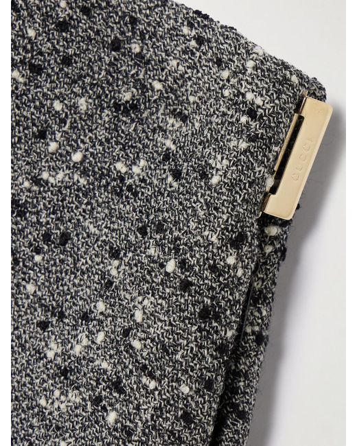 Gucci Gray Wool-Blend Bouclé Skirt