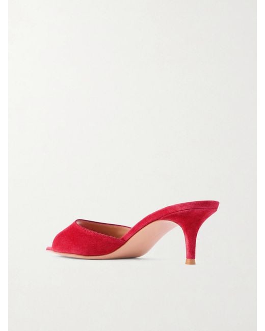 Gianvito Rossi Red Elle 55 Suede Mules